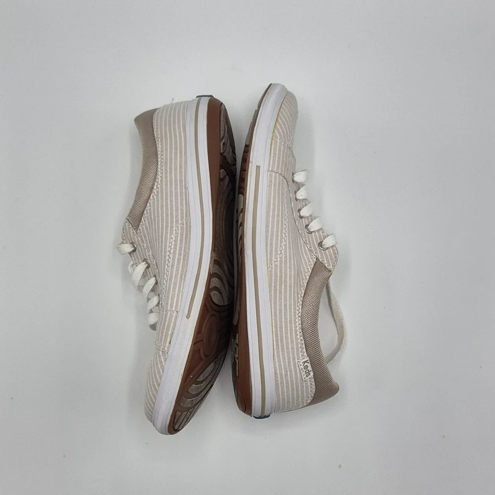 Keds Striped Canvas Sneakers in Beige